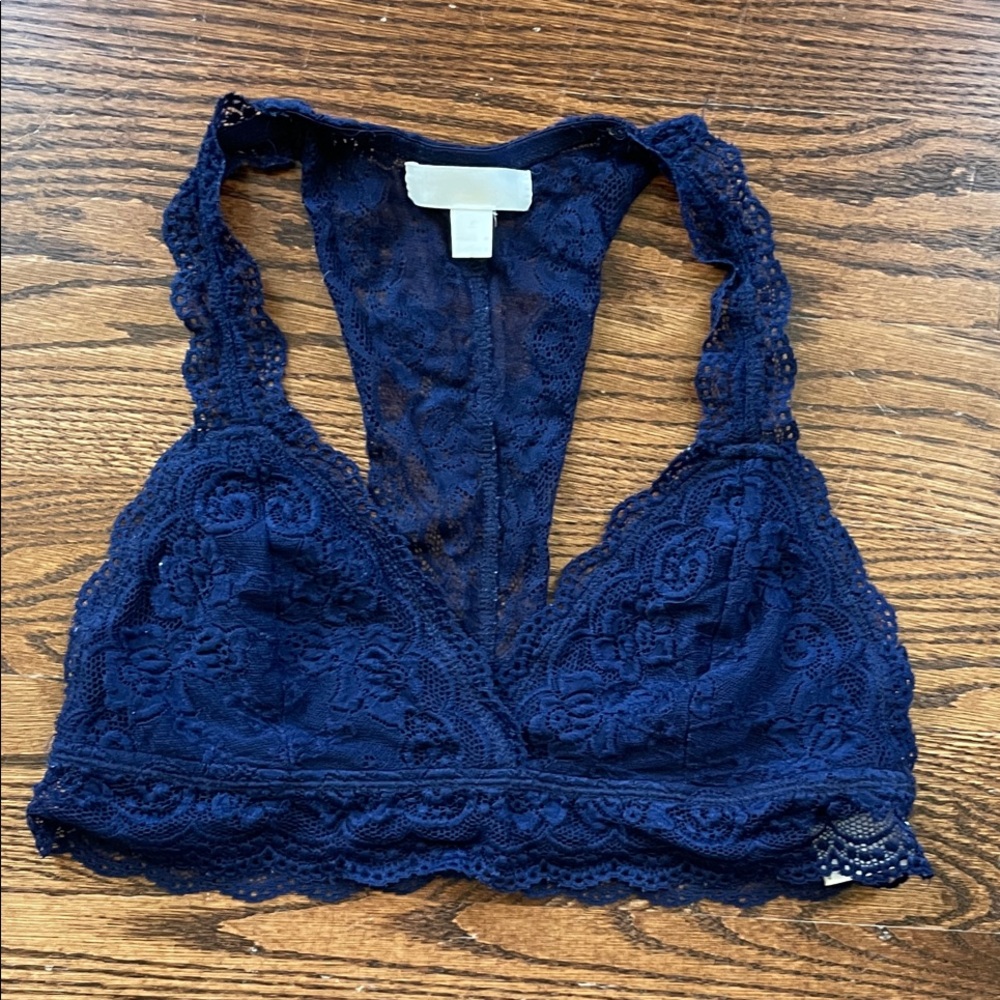 Francesca's Collections Deep Blue Lace Bralette